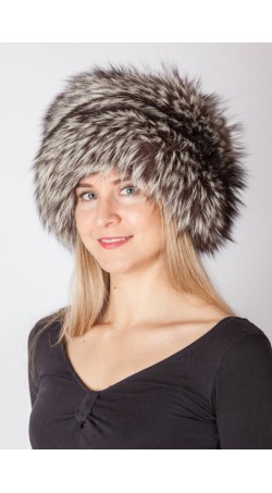 Scandinavian silver fox fur hat
